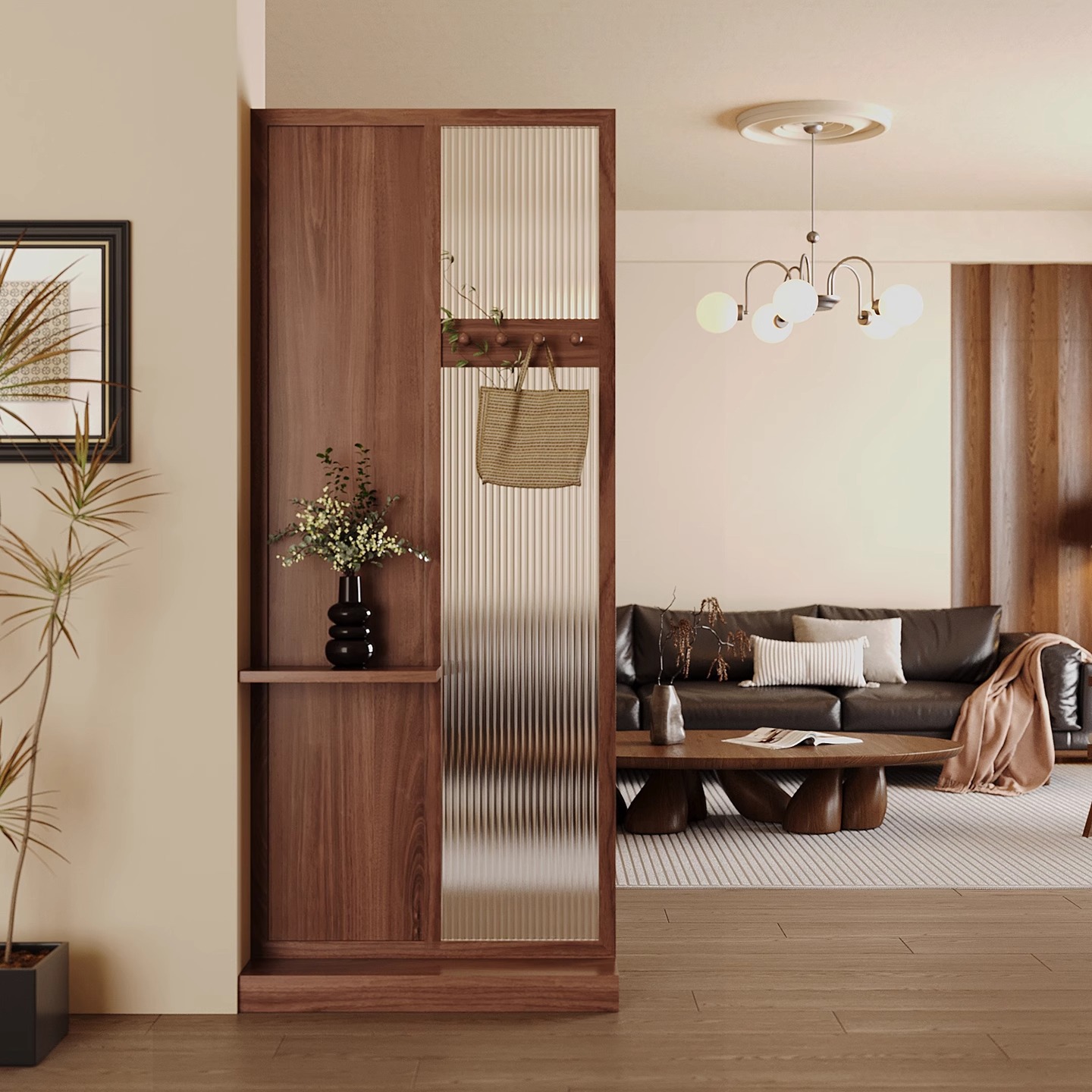 Shoji Screen Divider - Entrada de madera maciza china con