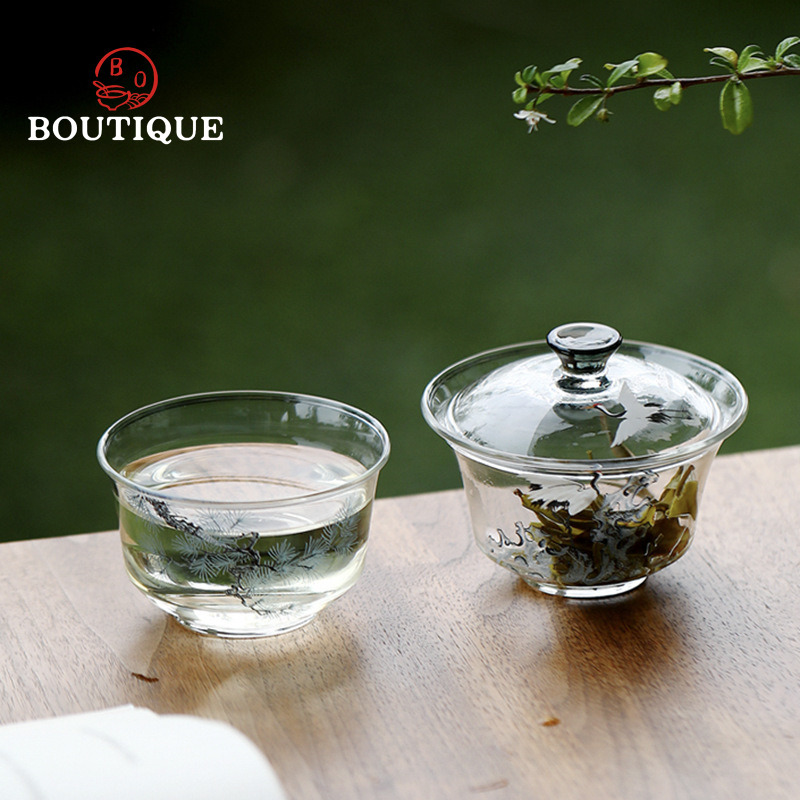 Pino y grúa Gaiwan, tazón de t - Matcha Bowl Chawan reseña y precio