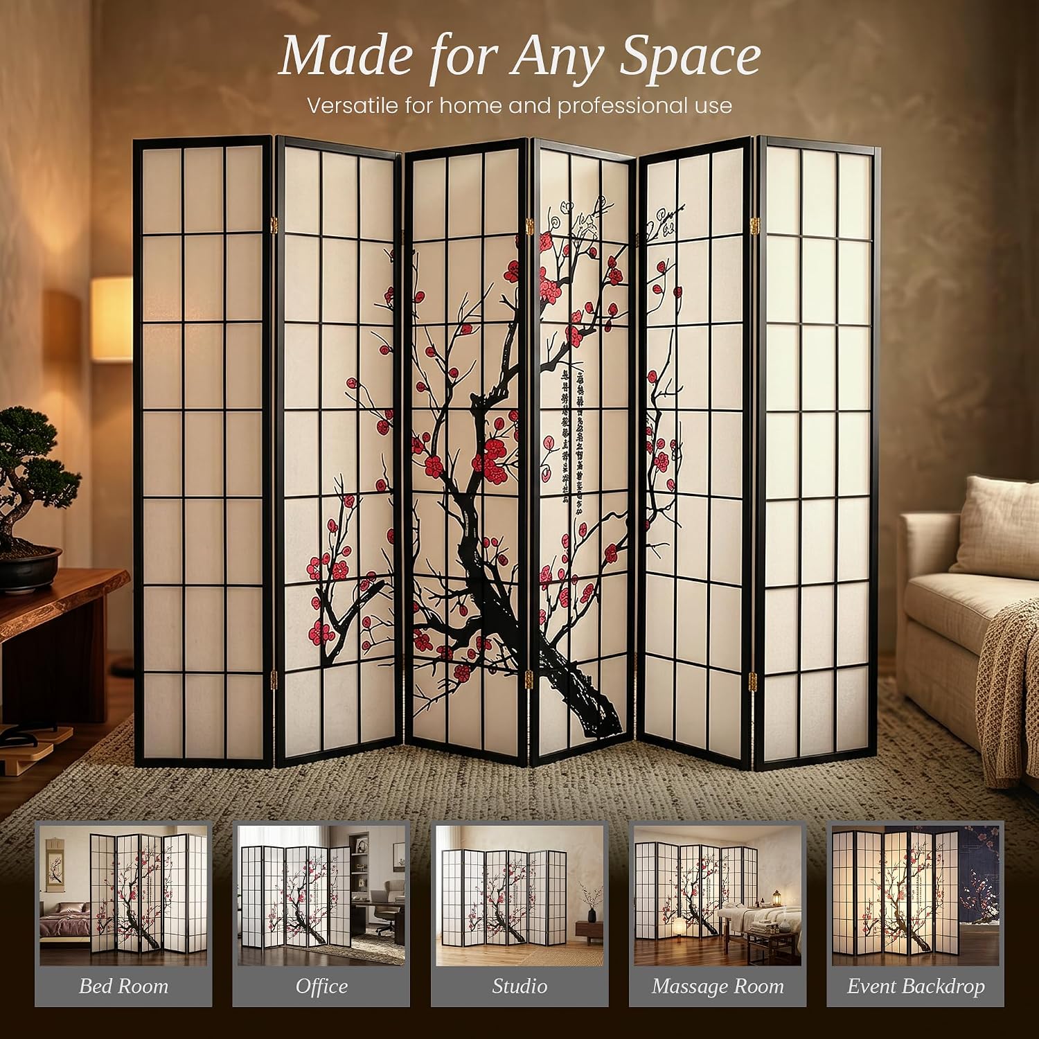 Separador de ambientes de 6 pa - Shoji Screen Divider reseña y precio